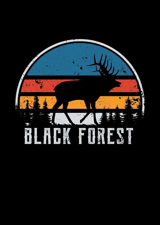 Deer Black Forest Retro