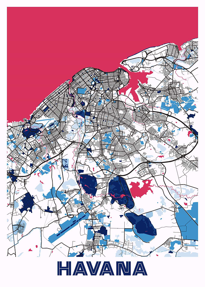 Havana City Map Cuba