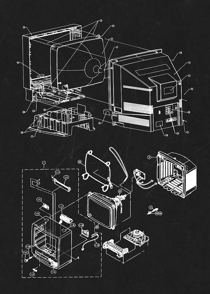 Old television blueprint