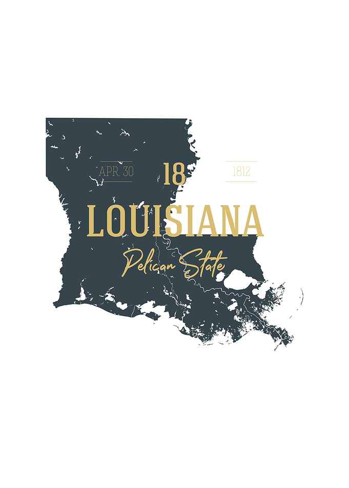 Louisiana State Map USA