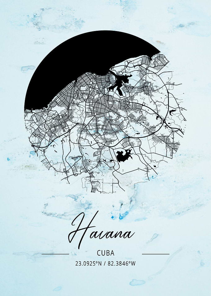 Havana City Map Cuba
