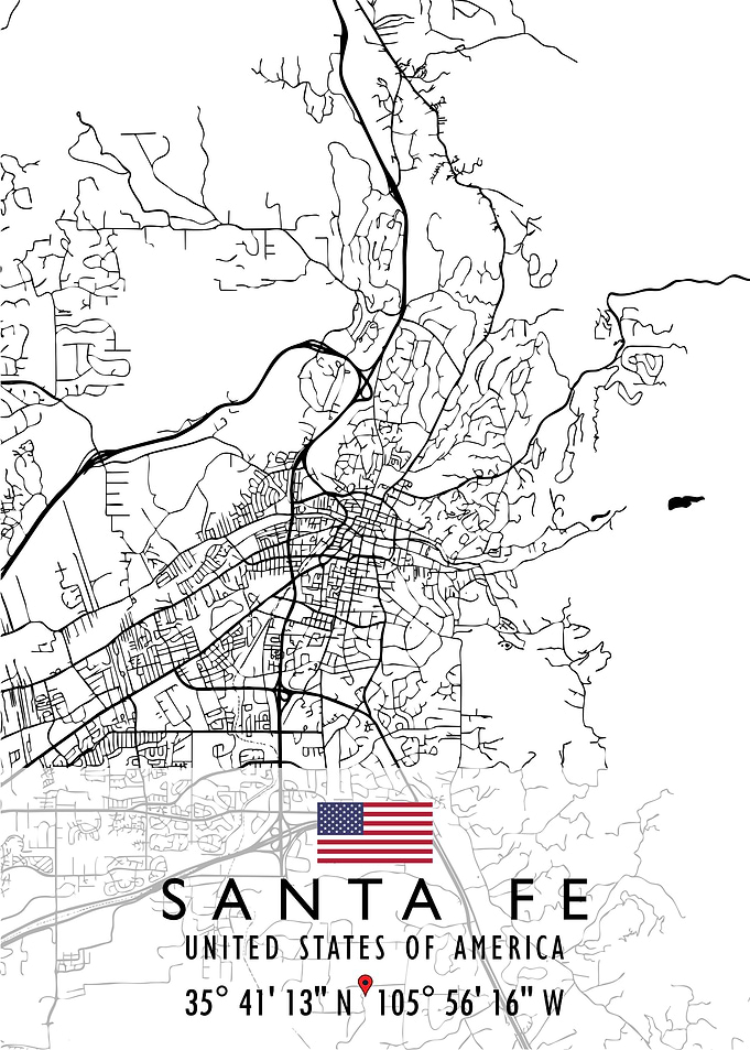SANTA FE MAP USA