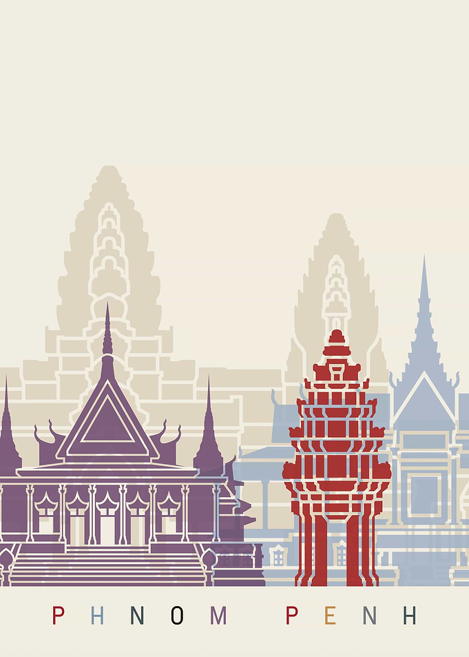 Phnom Penh skyline poster