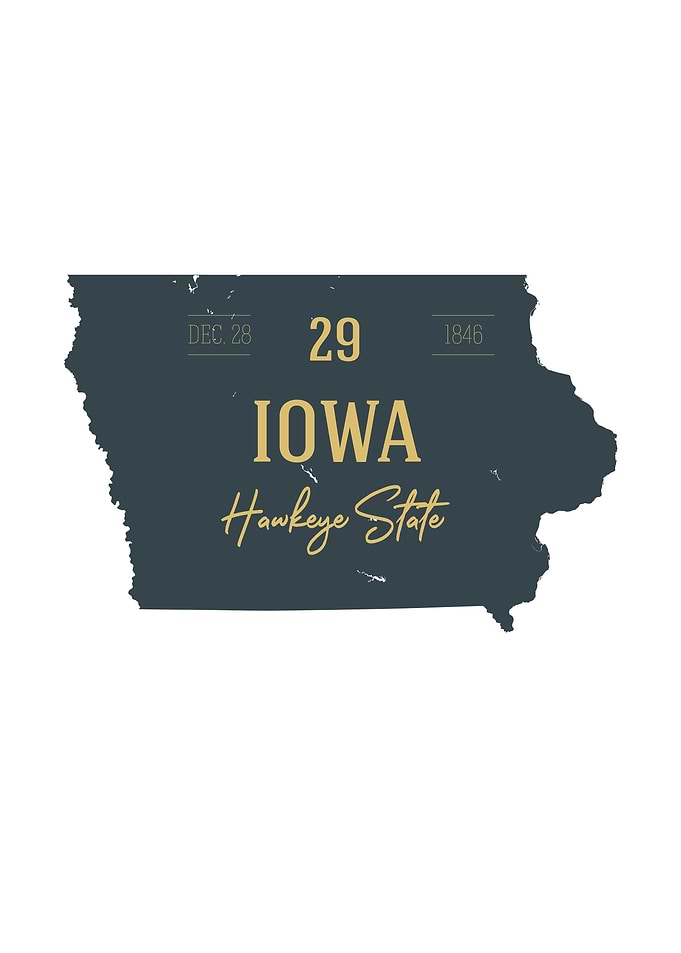 Iowa State Map USA