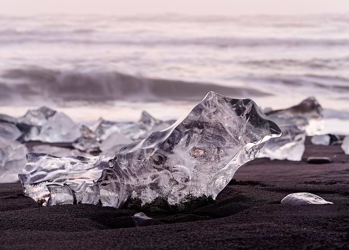 Ice block on the beach