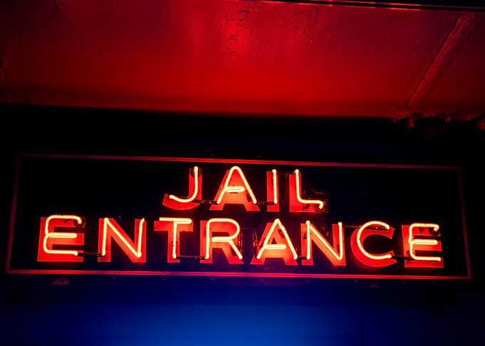 Jail Entrance Neon Sign