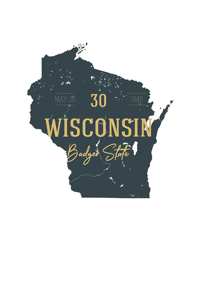 Wisconsin State Map USA