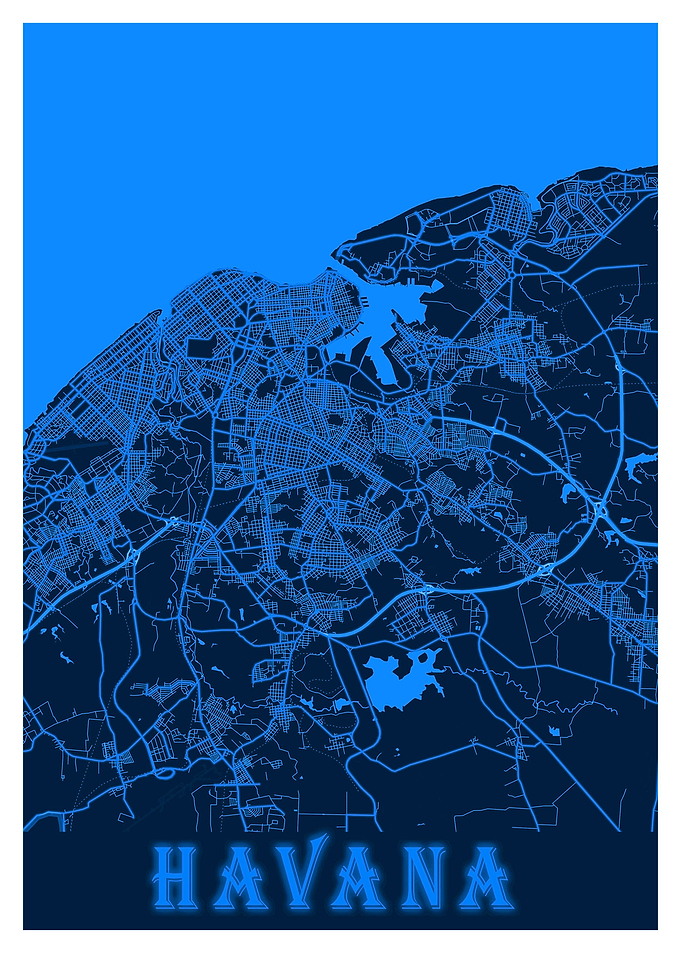 Havana City Map Cuba