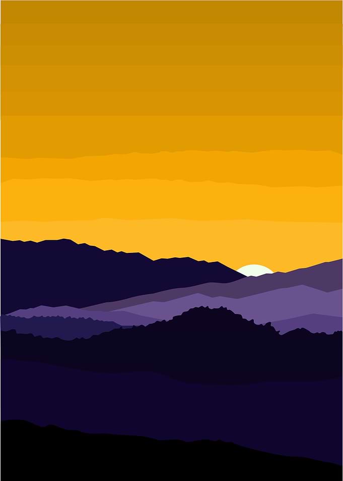 sunset on the hill