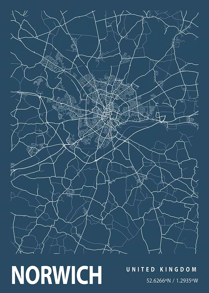 Norwich City Map England