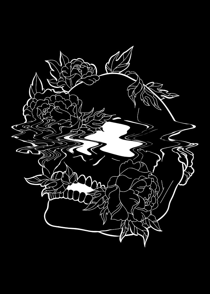 Skull Flowers Aesthetic