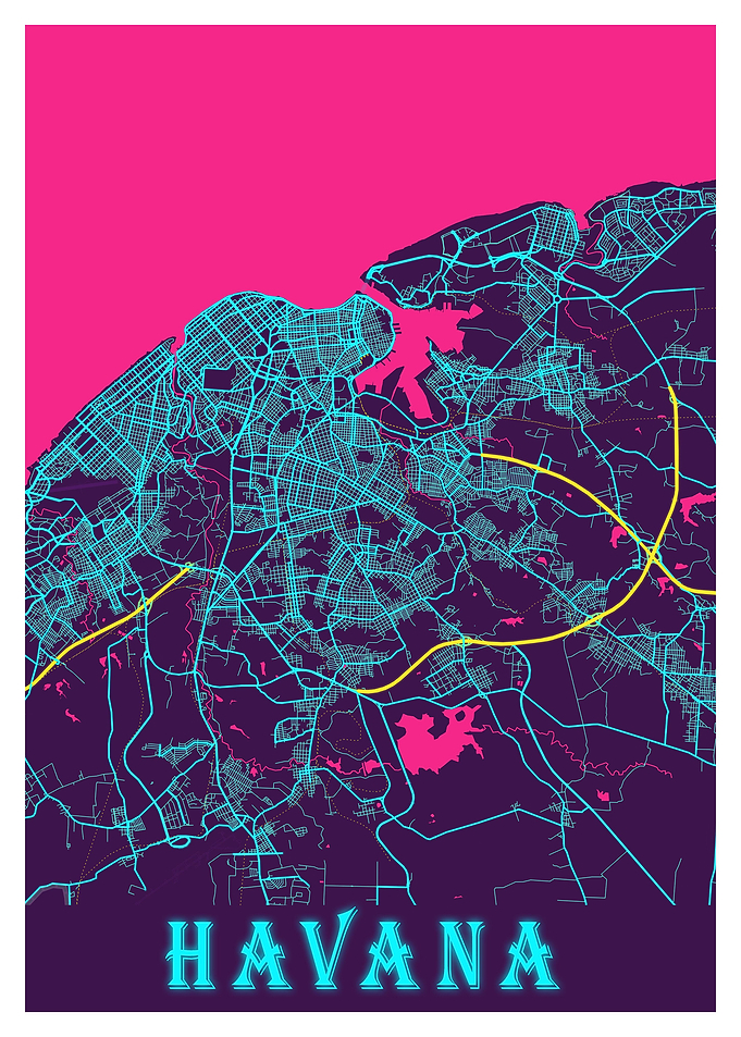 Havana City Map Cuba