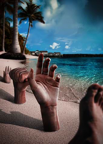 Bodies in the sand