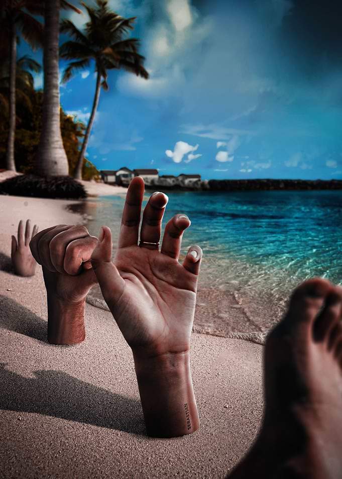 Bodies in the sand