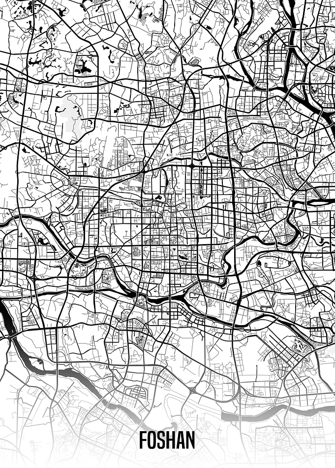 Foshan white map