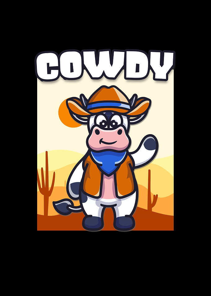 Cowdy Funny Cow Cowboy