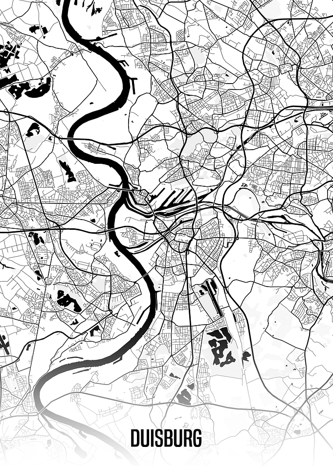 Duisburg white map