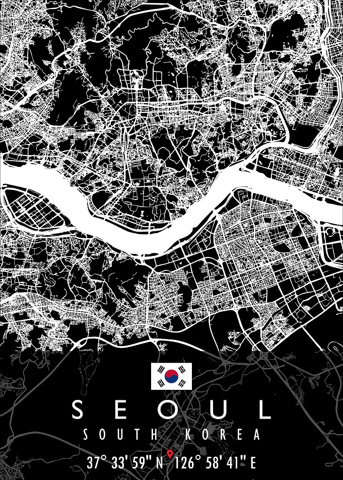 SEOUL MAP SOUTH KOREA