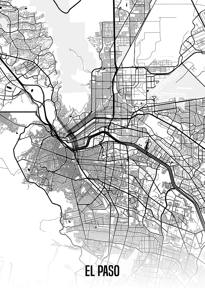 El Paso white map