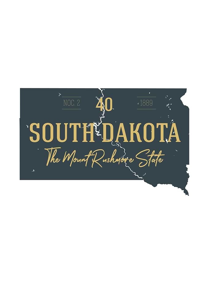 South Dakota State Map USA