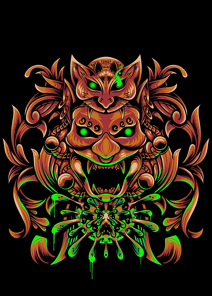 Japanese oni mask