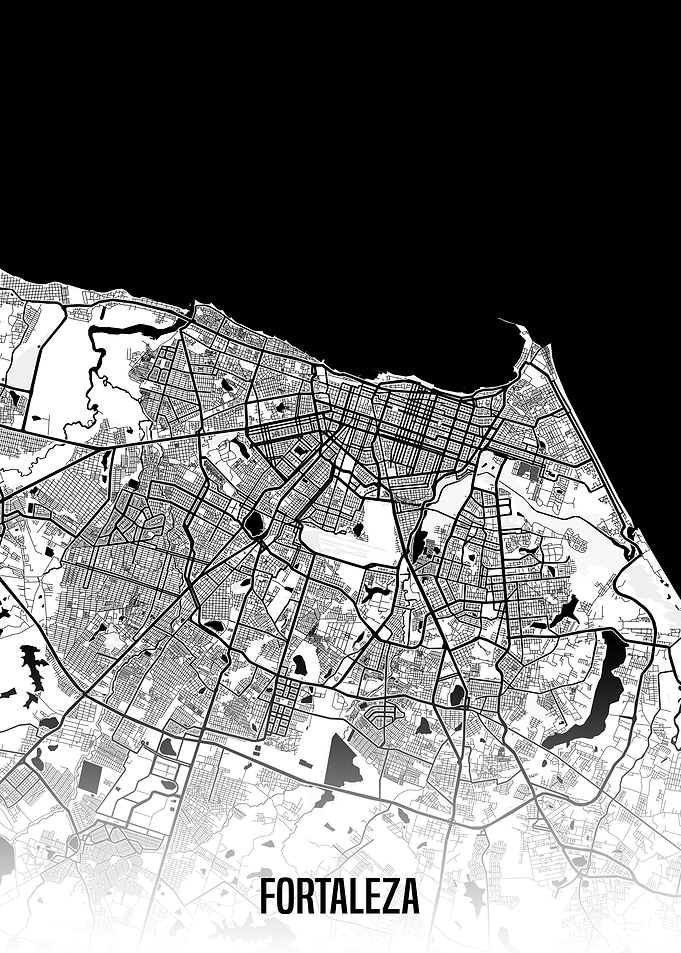 Fortaleza white map