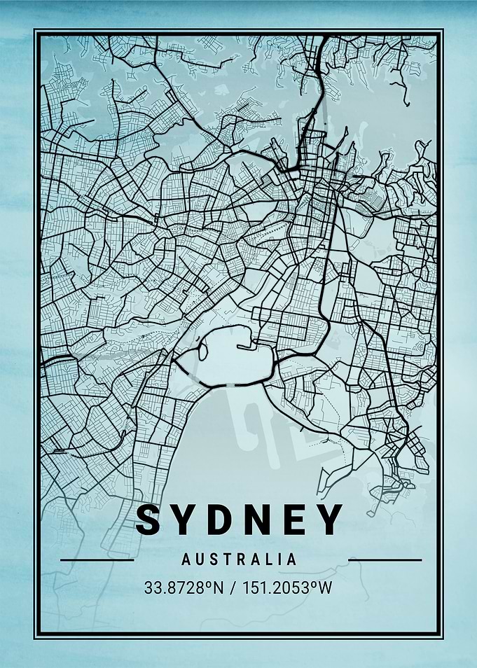 Sydney City Map Australia