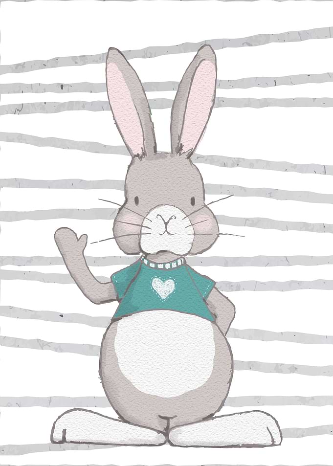 Cute Rabbit Kids Wall Art