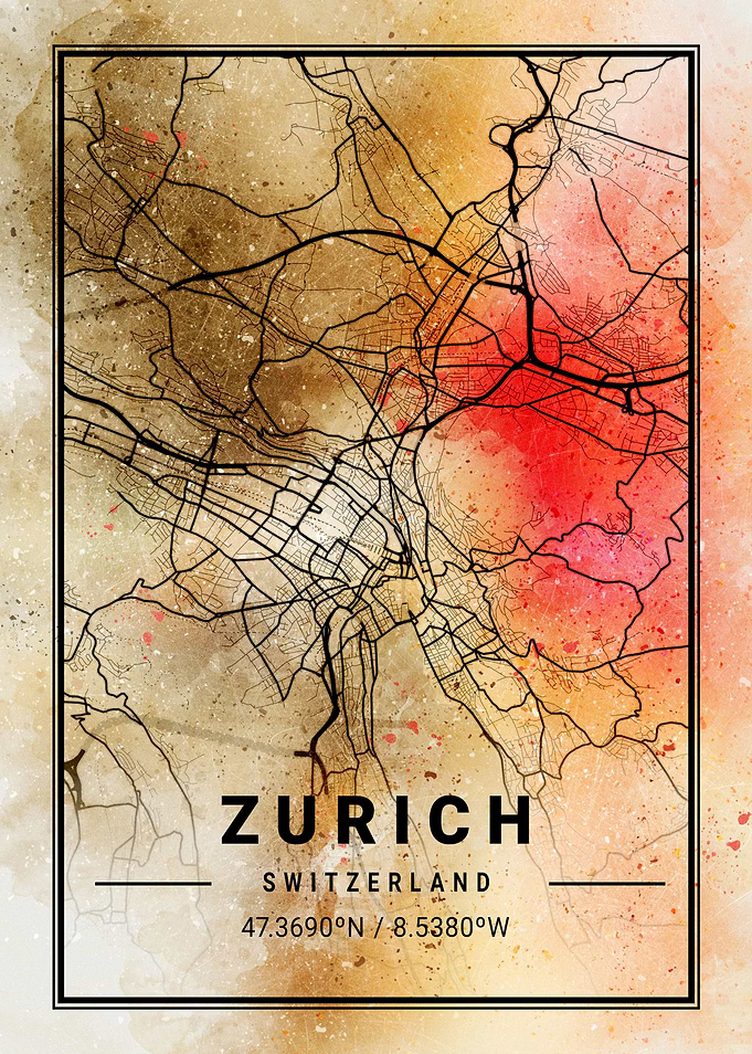 Zurich Map Switzerland
