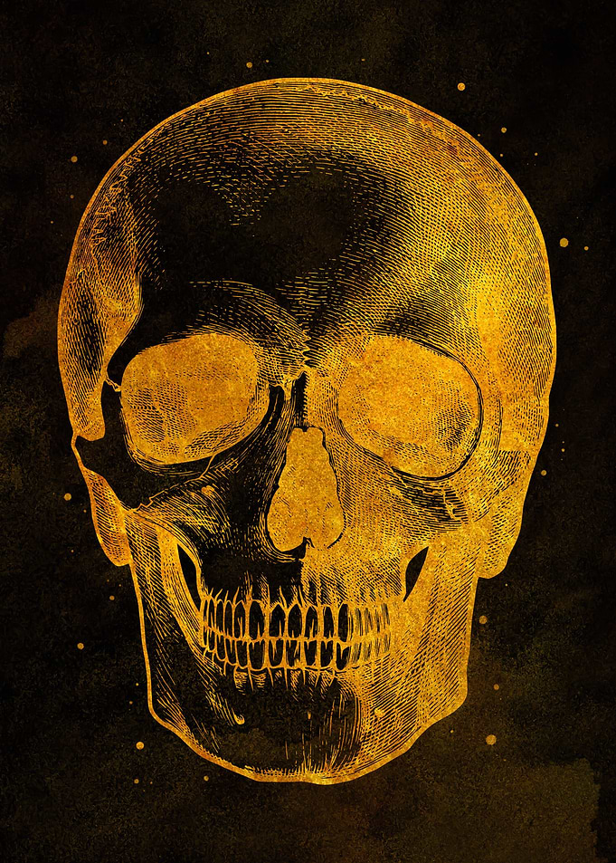 Skull Human Gold