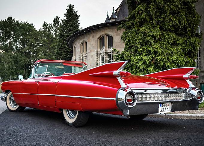 Girl and Cadillac