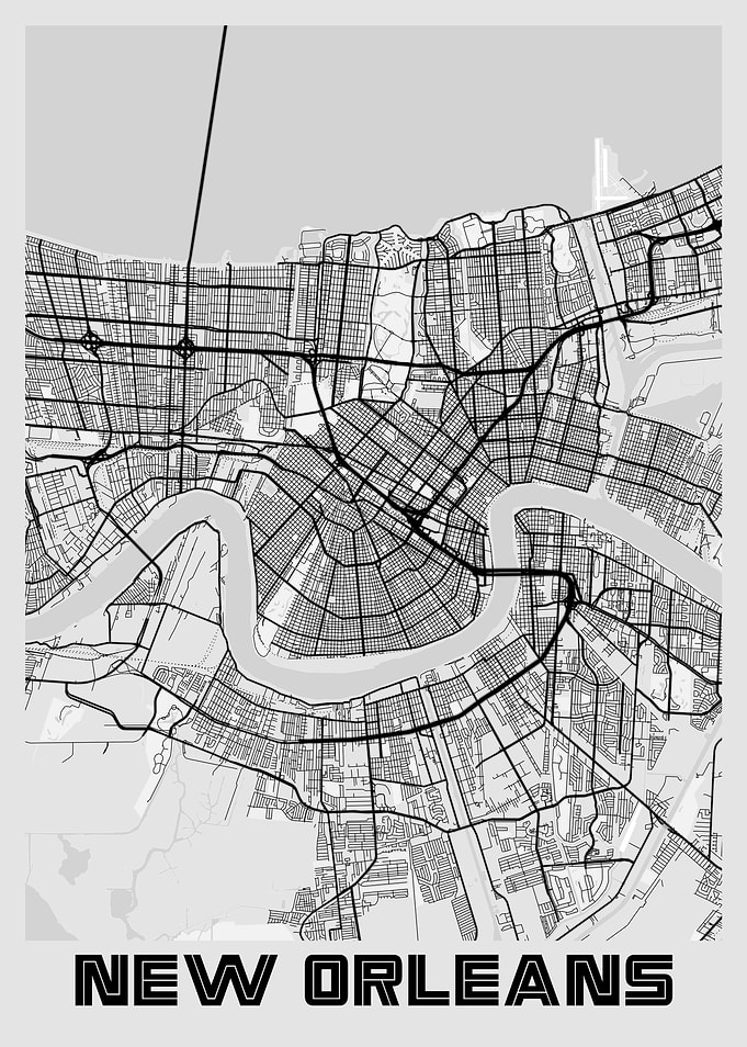 New Orleans City Map USA