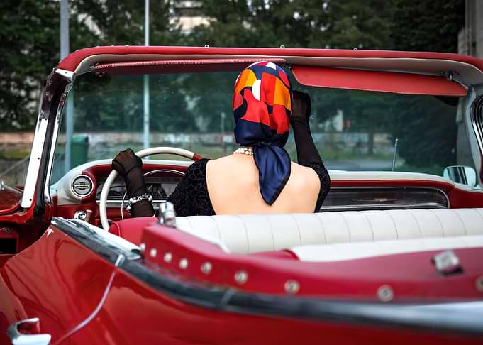 Girl and Cadillac