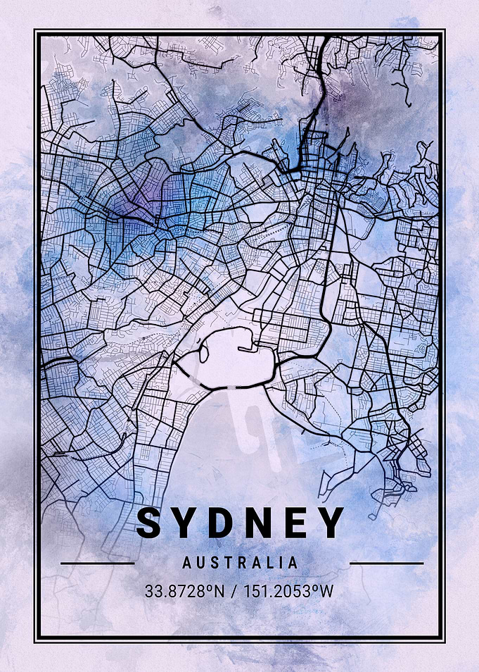 Sydney City Map Australia