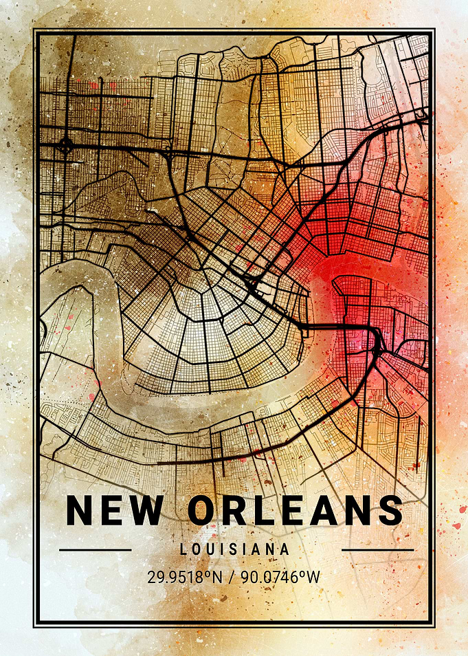 New Orleans City Map USA