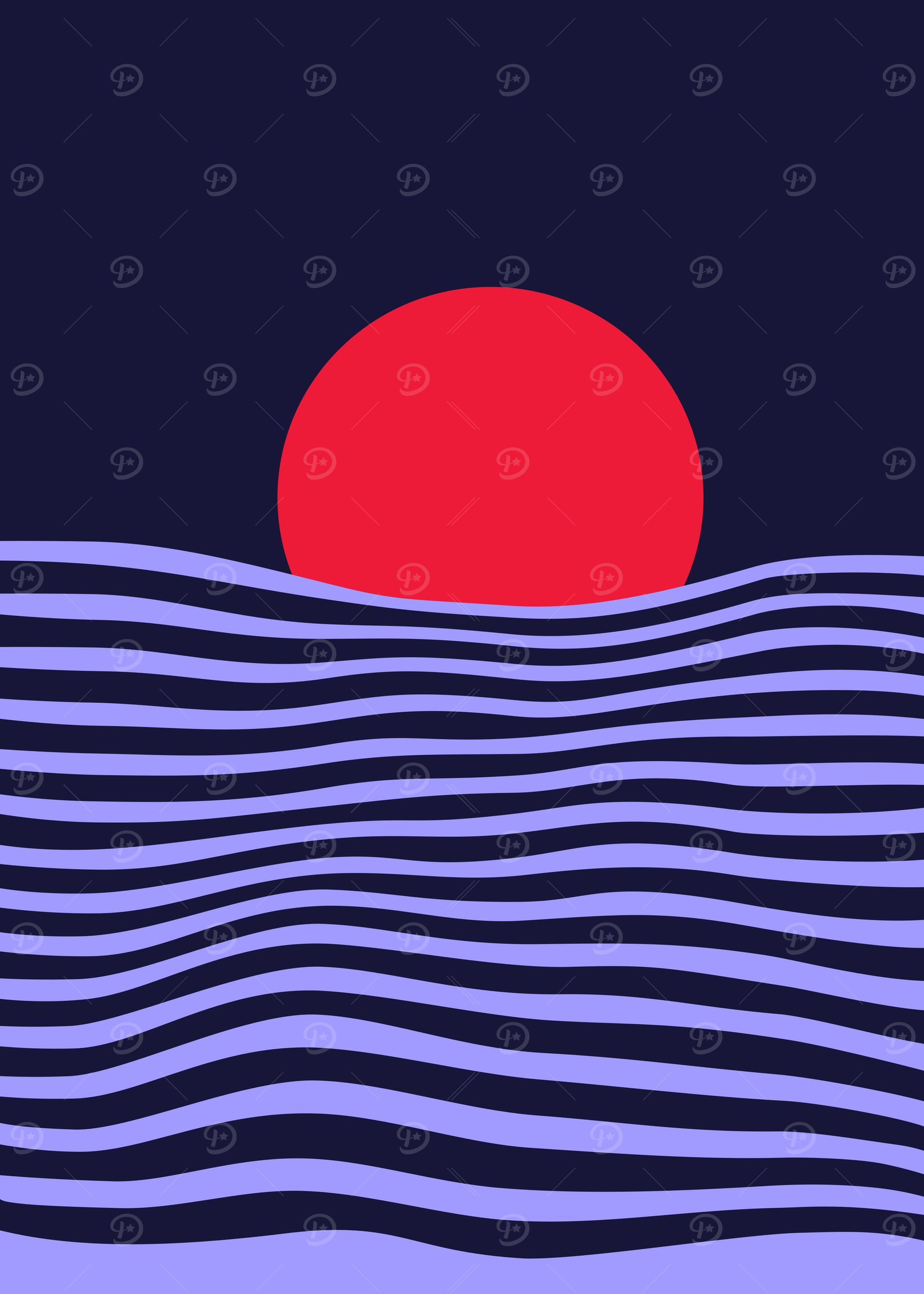 moon at night in abstract