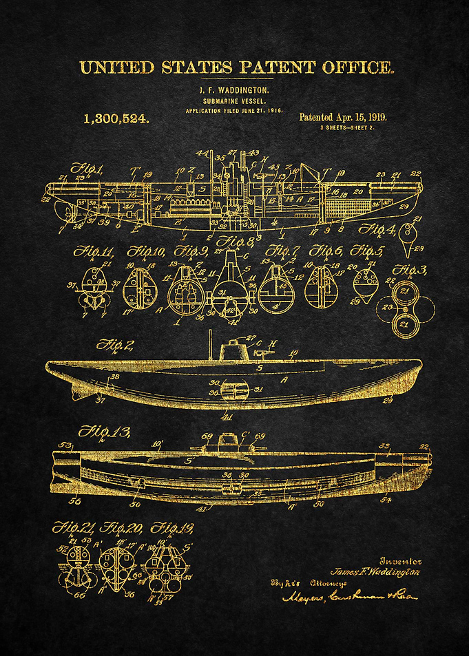 14 Submarine Patent 1919