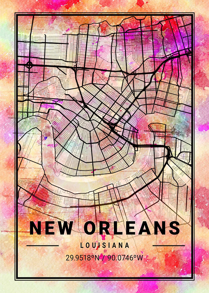 New Orleans City Map USA