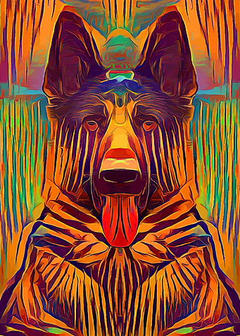 German Shepherd Abstract