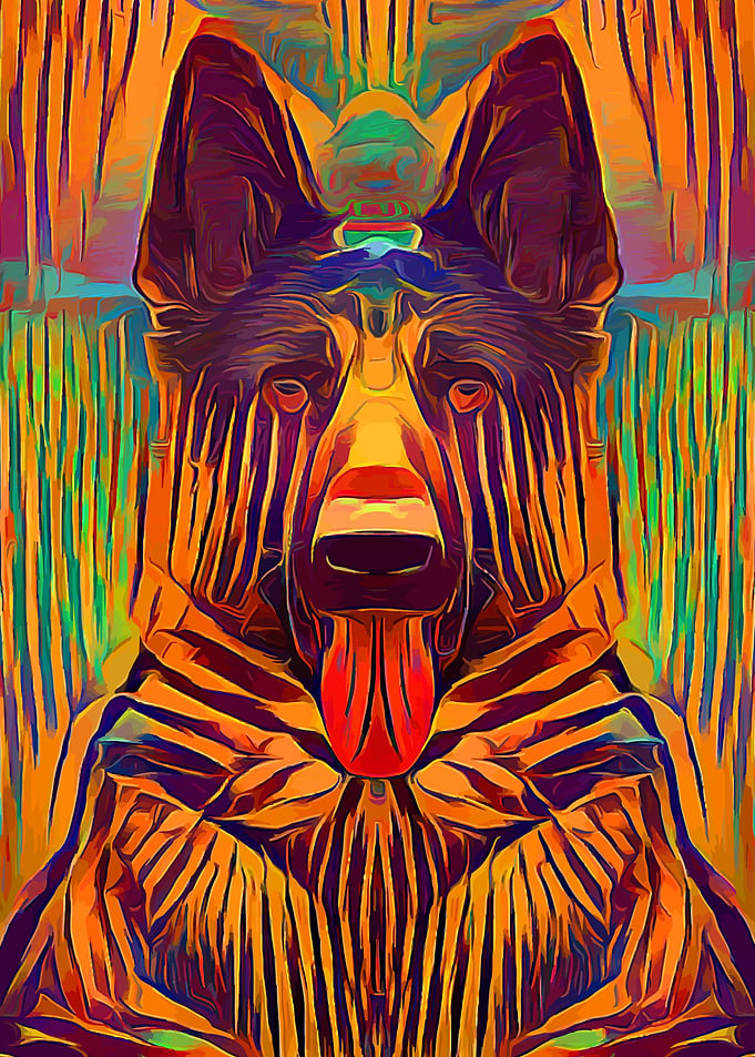 German Shepherd Abstract