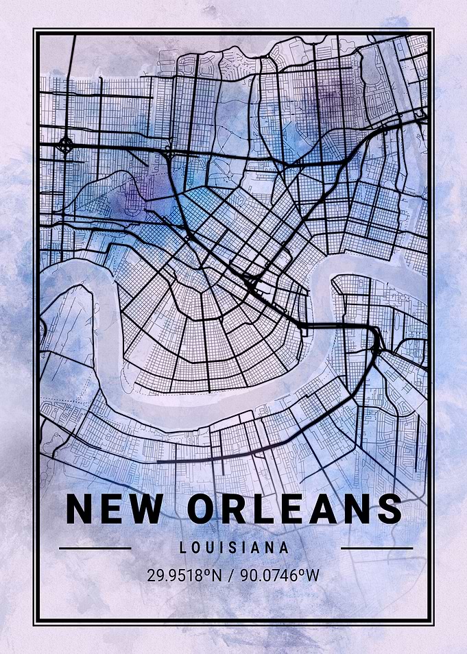 New Orleans City Map USA