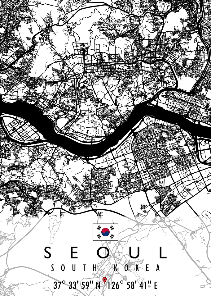 SEOUL MAP SOUTH KOREA