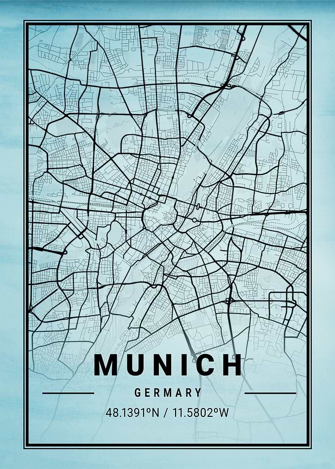 Munich City Map Germany