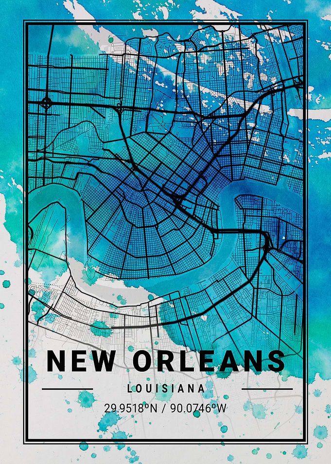 New Orleans City Map USA