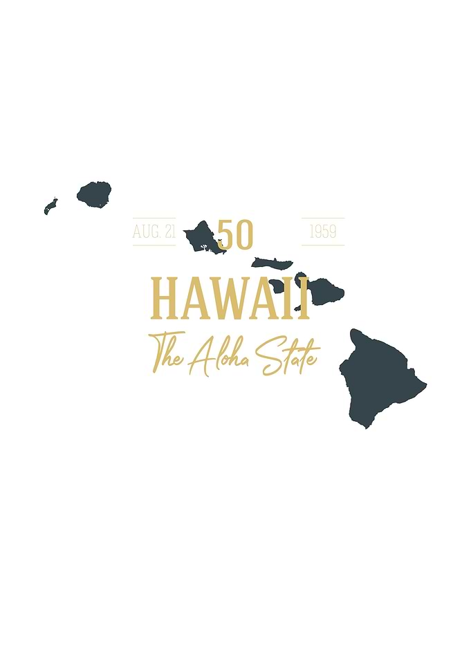 Hawaii State Map USA