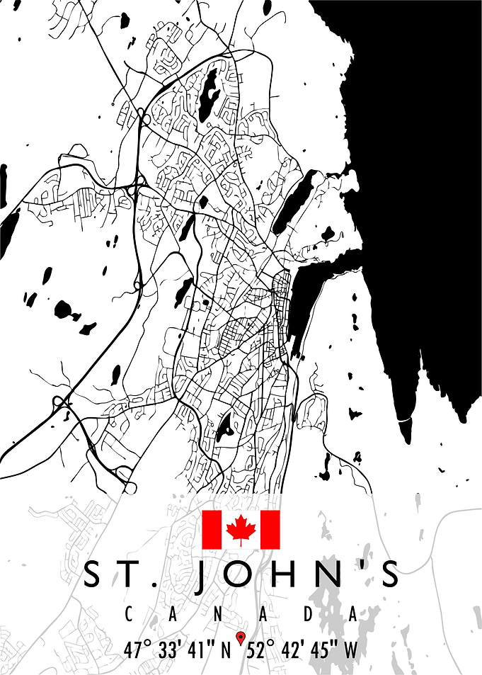 ST JOHNS MAP CANADA
