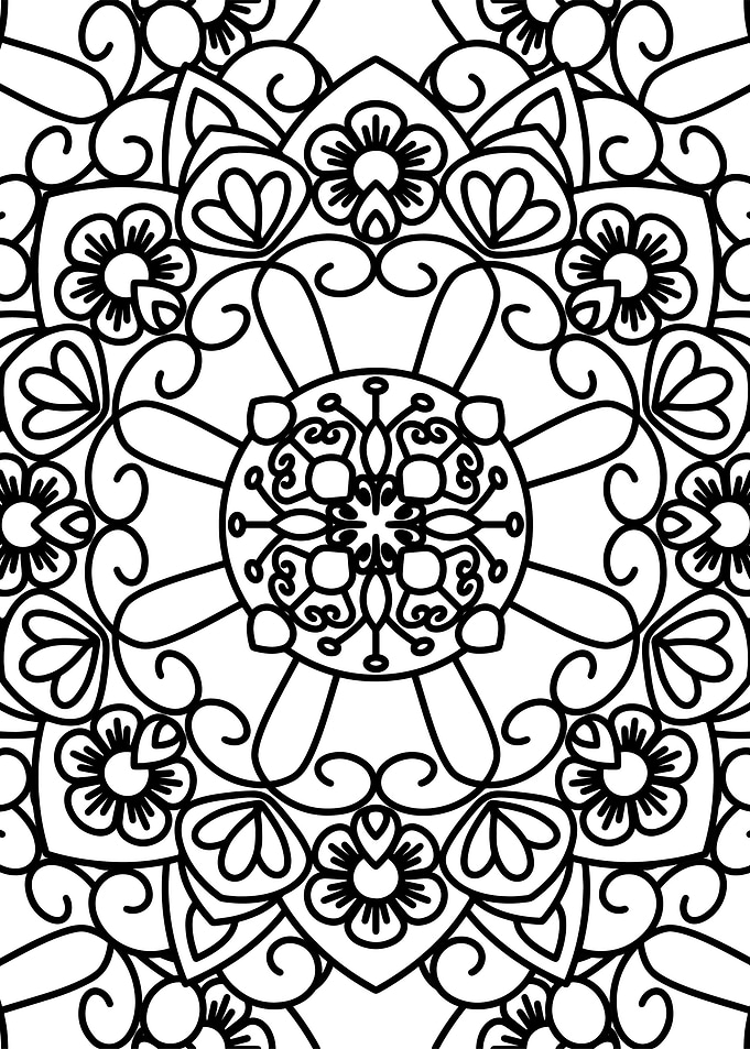 BW Floral Mandala Patt 14
