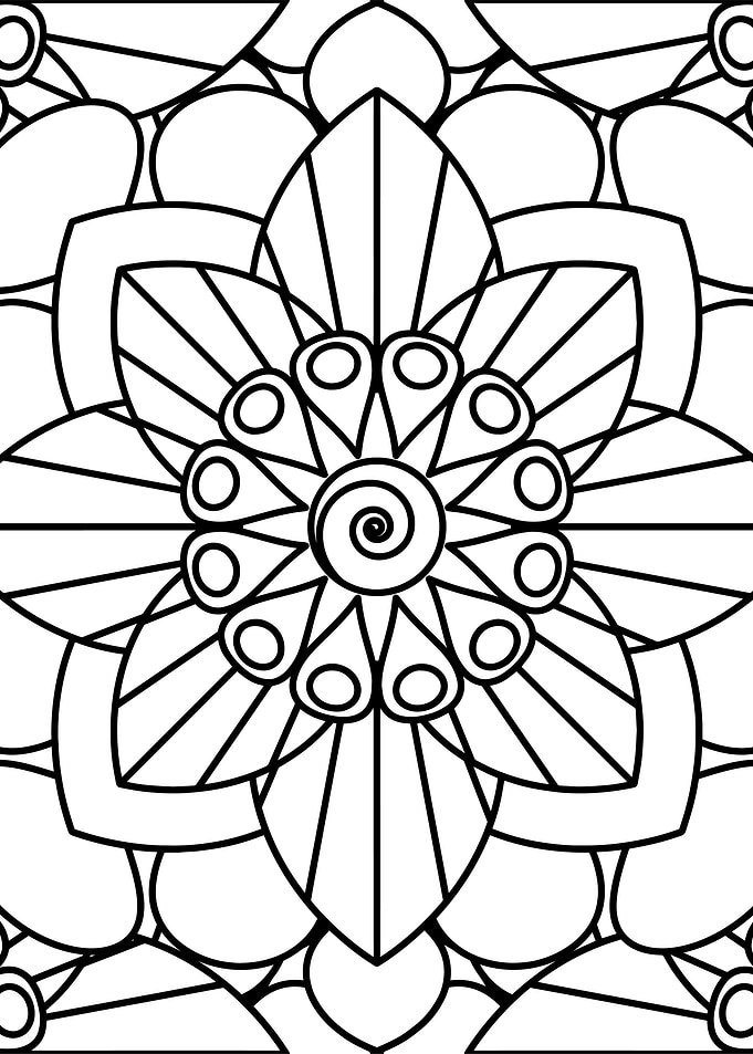 BW Floral Mandala Patt 18