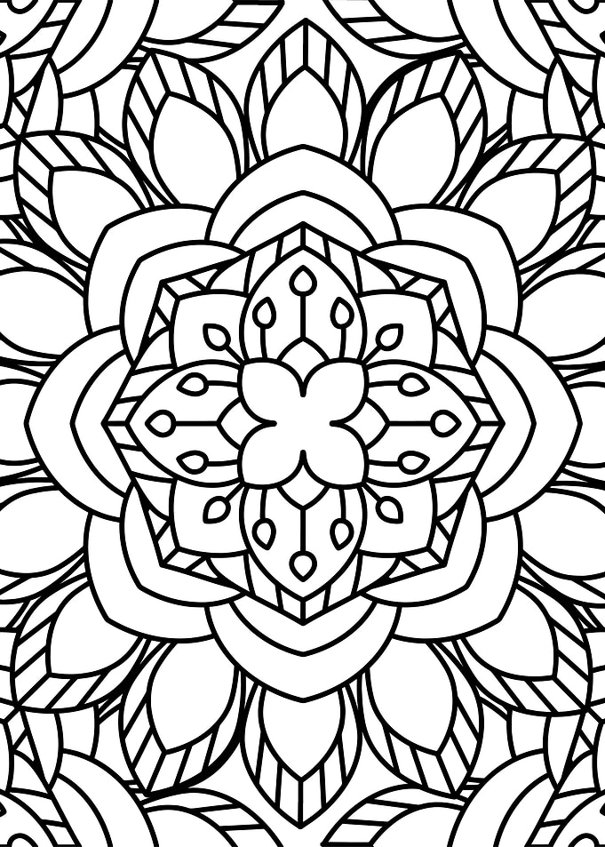 BW Floral Mandala Patt 16