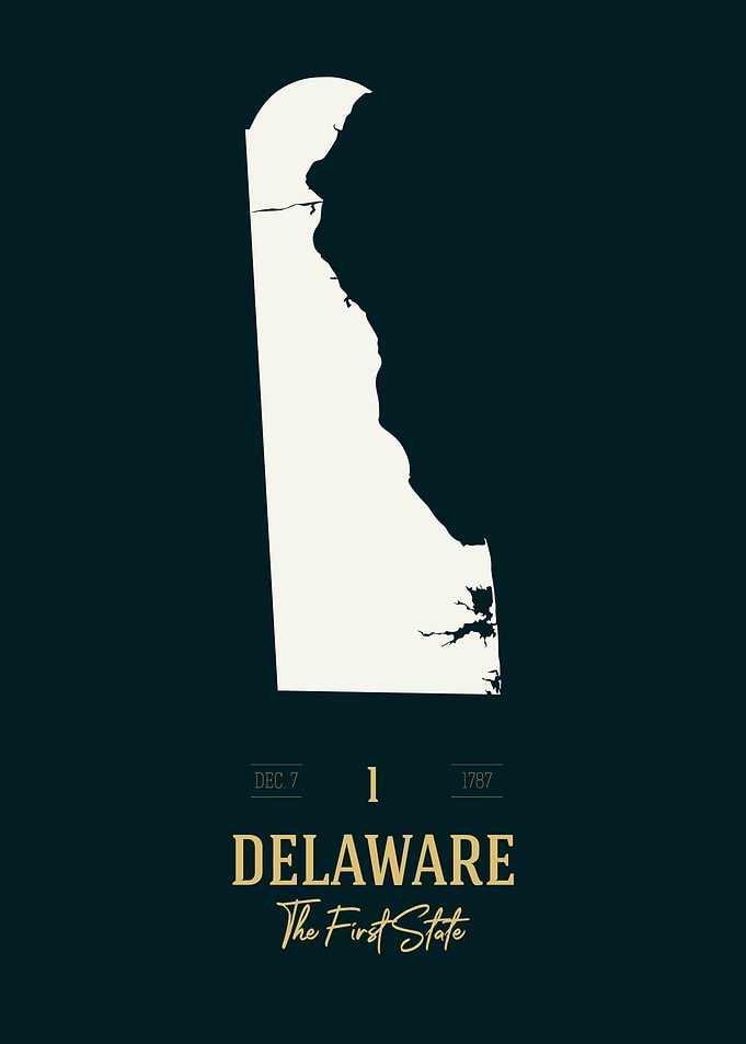 Delaware State Map USA